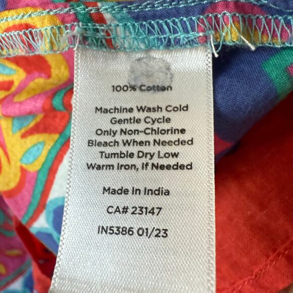 Talbots Multicolor abstract print babydoll blouse size XL - Picture 6 of 10